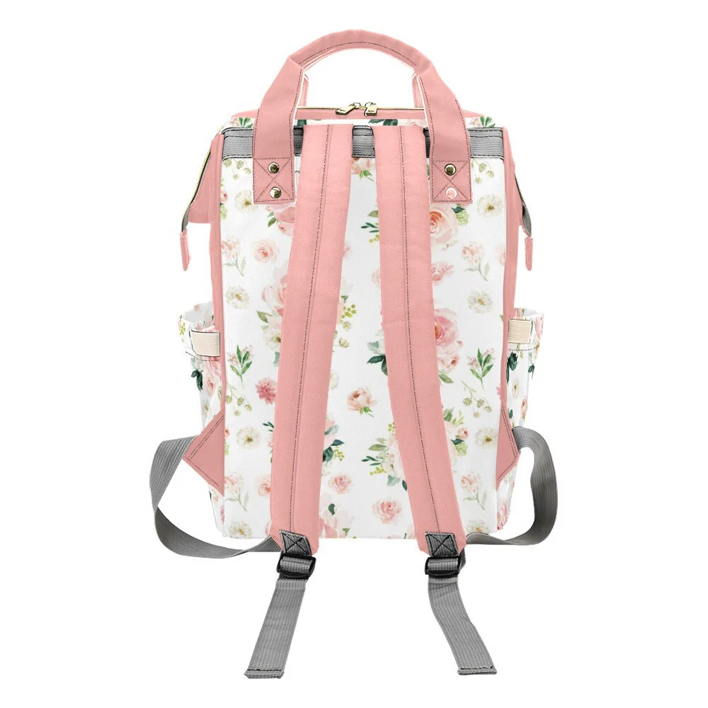 Blush Florals with Butterfly Personalized Diaper Bag - Image 3