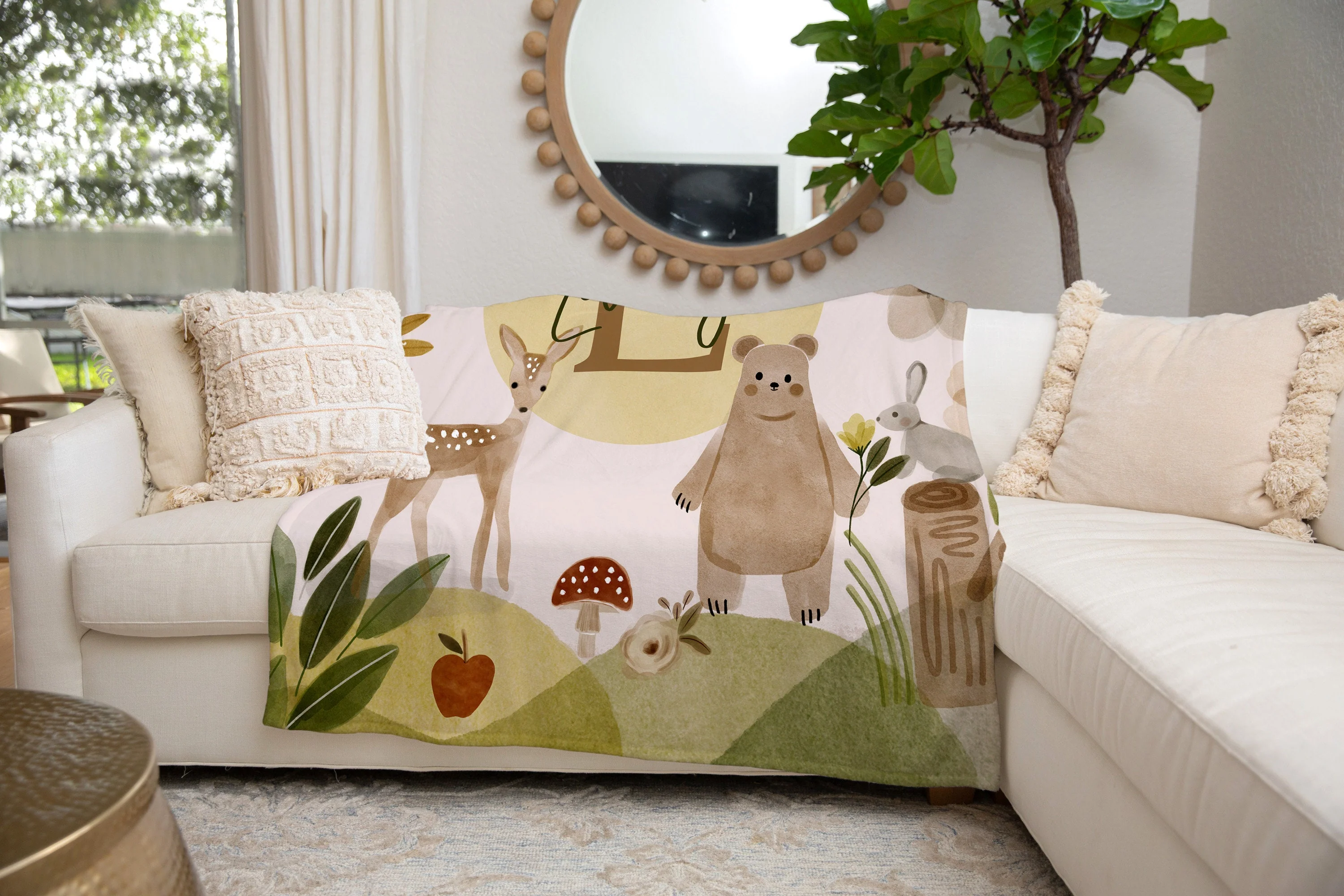 Brown Woodland Personalized Blanket For Boy - Image 6