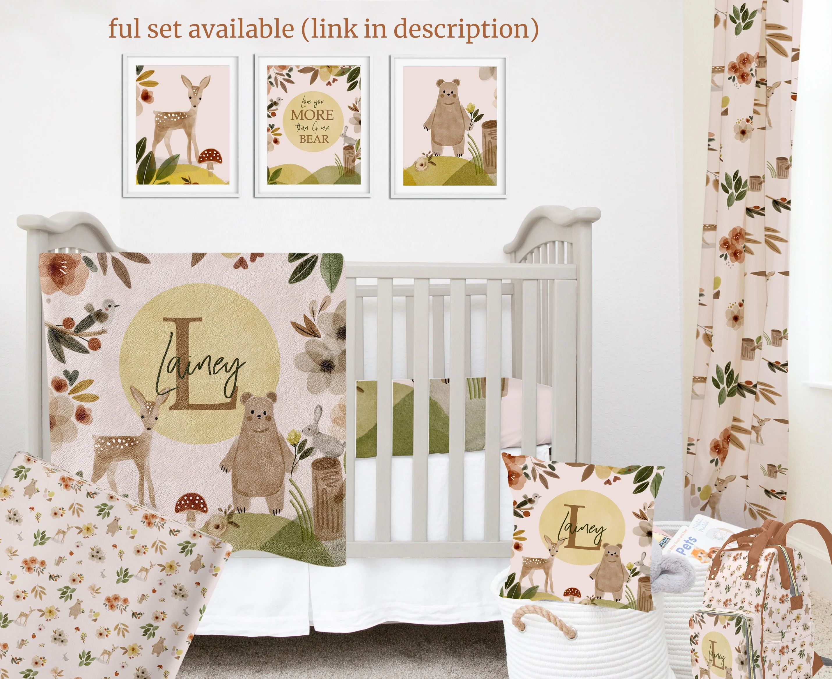 Brown Woodland Personalized Diaper Bag - Image 8