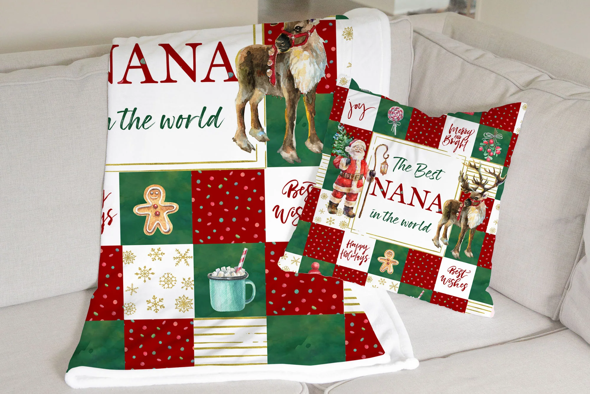 Christmas Monogrammed Personalized Pillow - Image 4