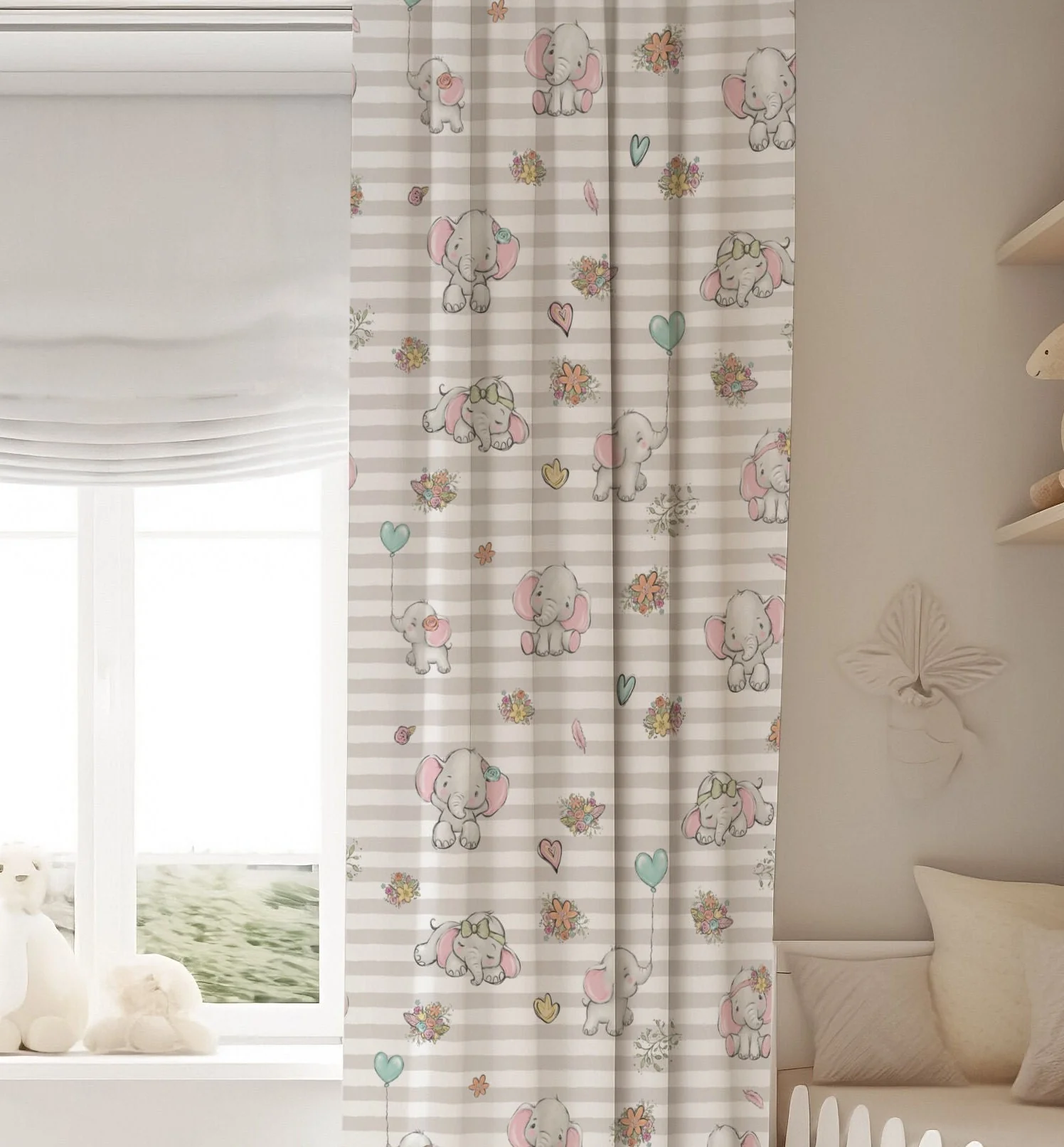 Happy Elephants Blackout Curtains