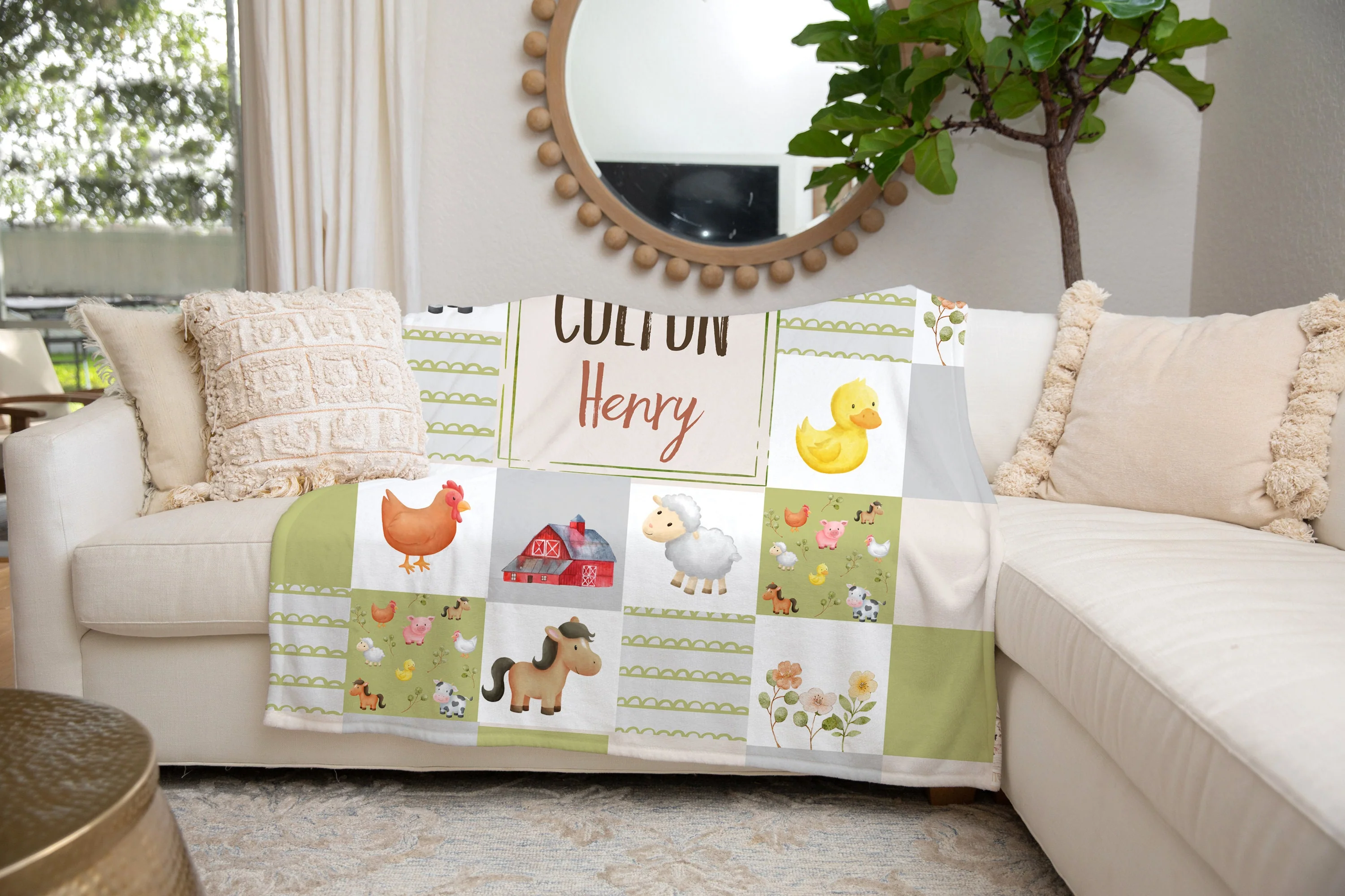 Farm Animals Personalized Blanket For Boy - Image 3