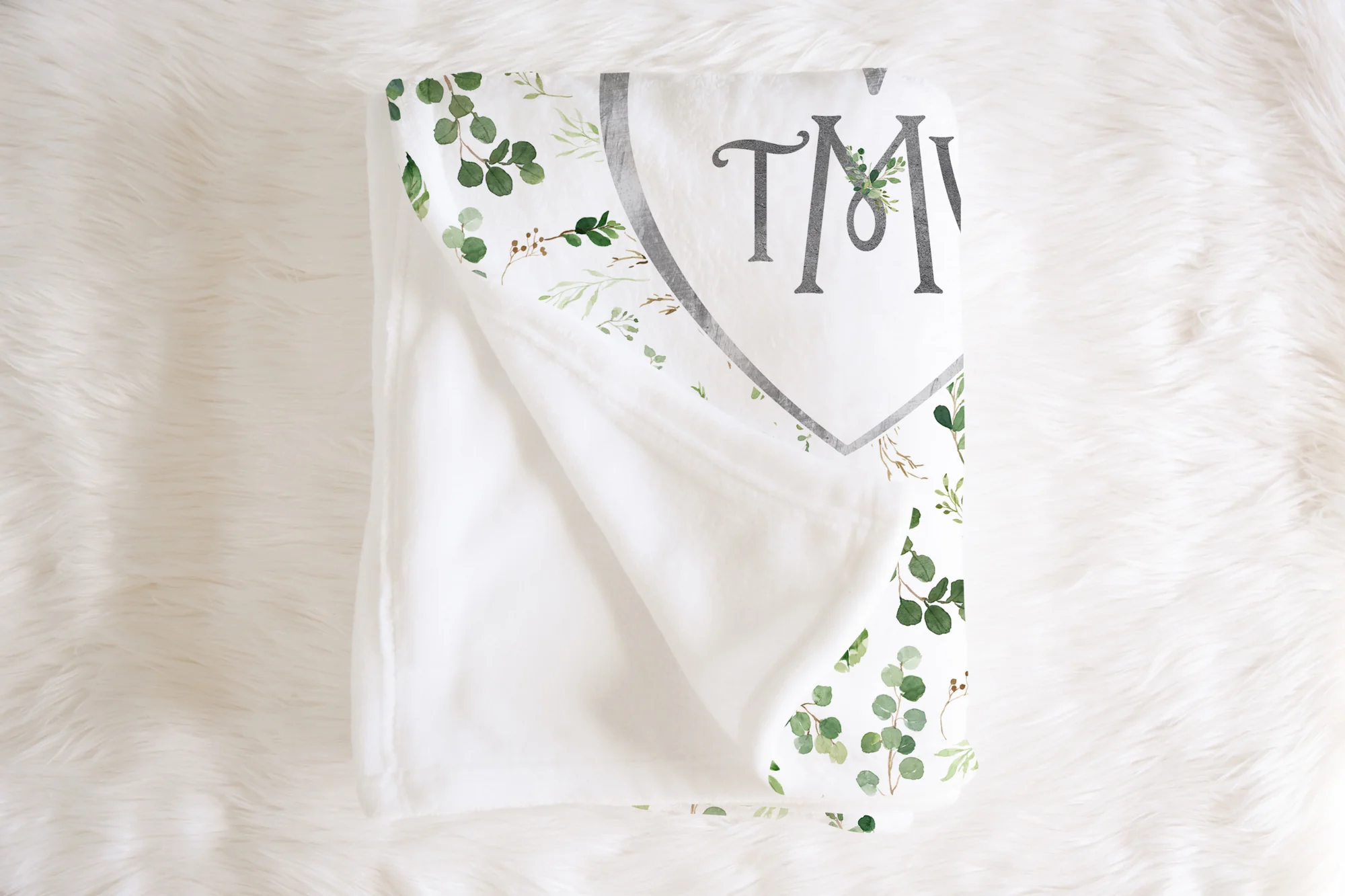 Greenery Monogrammed Blanket - Image 5