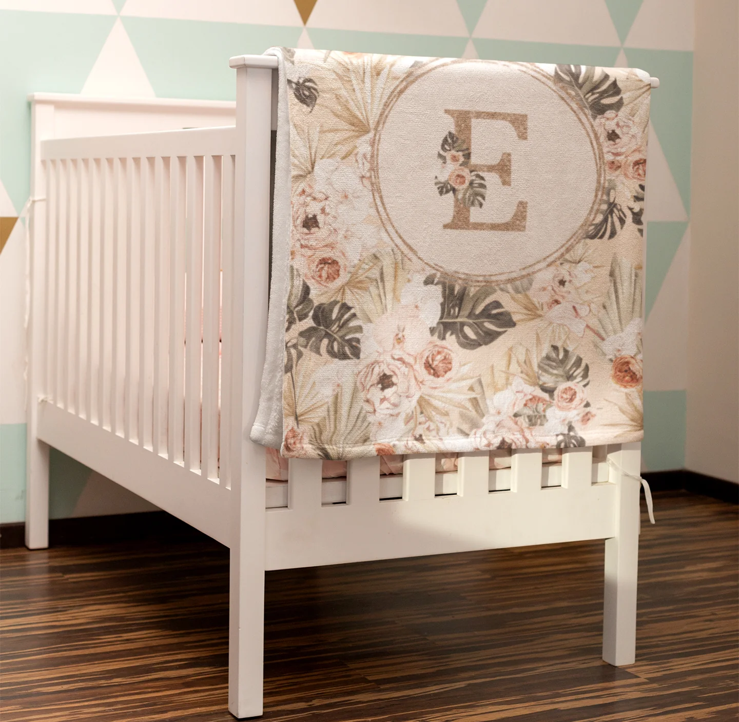 Modern Tropics Monogrammed Blanket for Girl - Image 2