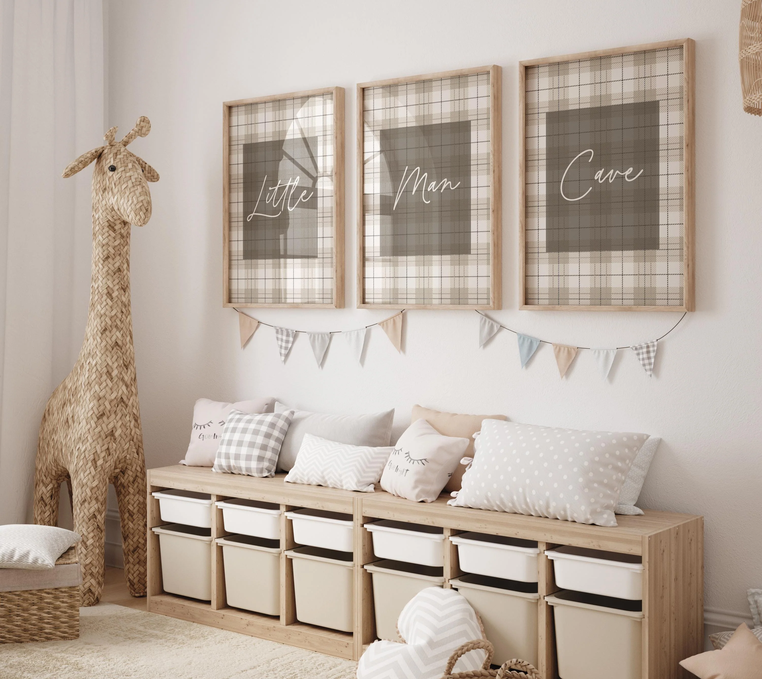 Neutral Plaid Crib Set with Quilt - Image 4