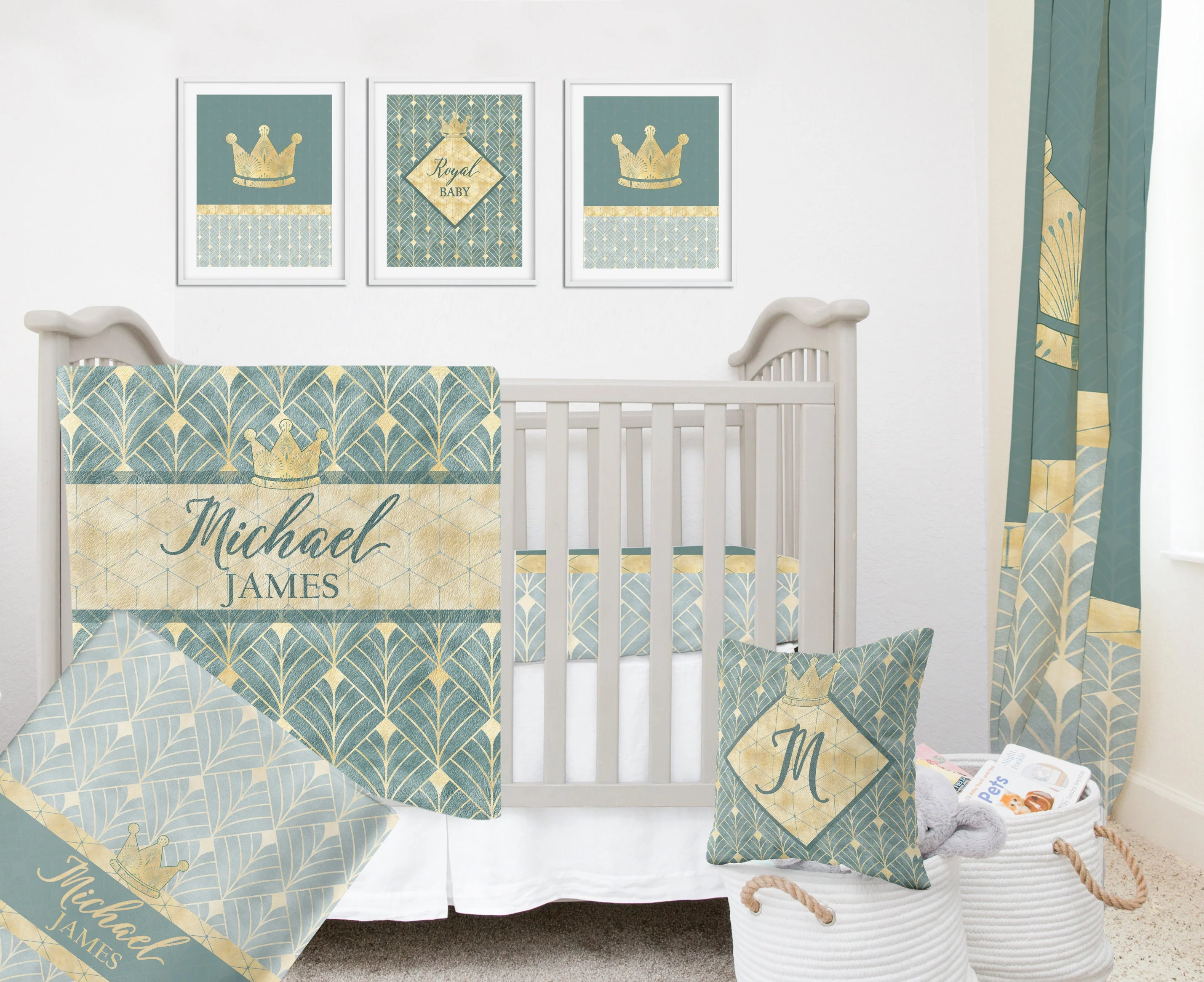 Royal Green Personalized Blanket For Boy - Image 2