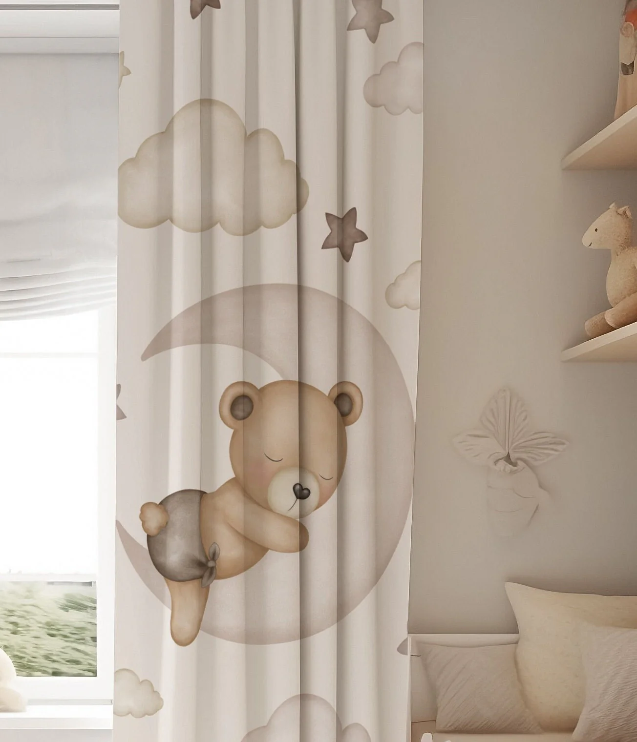 Teddy Bears on the Moon Blackout Curtains - Image 2